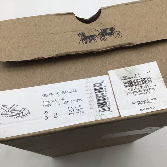 Coach Signature Sport Sandal Powder Pink Platform Lug Sole CBB91 Size 8 B NEW - Picture 6 of 6